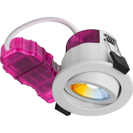 Luceco Elite - FType Elite Fire Rated Downlight 4W/6W 690lm Power Change with 4Colour CCT 2700, 3000, 4000K, 6000K Dimmable IP65 White - Adjustable