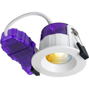 Luceco Ftype Ultra Fire Rated Downlight 4W/6W 750lm Power Change & 4Colour CCT 2700K, 3000K, 4000K, 6000K Dimmable IP65 White - Regressed