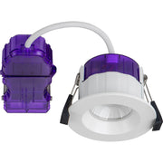 Luceco Ftype Ultra Fire Rated Downlight 4W/6W 750lm Power Change & 4Colour CCT 2700K, 3000K, 4000K, 6000K Dimmable IP65 White - Regressed