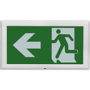 Luceco Exit Box - Tempus emergency exit box self-test with left legend