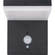 Luceco Slate Grey Wall Lights - Aries Decorative Outdoor Solar Wall Light with PIR Motion Sensor, LED Exterior Lighting, Slate Grey, IP44, 5W, 600lm, 3000K