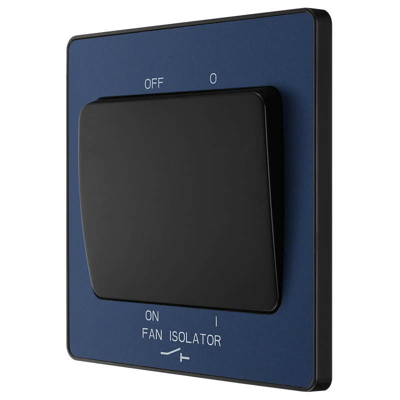 BG Electrical Evolve Matt Blue - Triple pole fan isolator