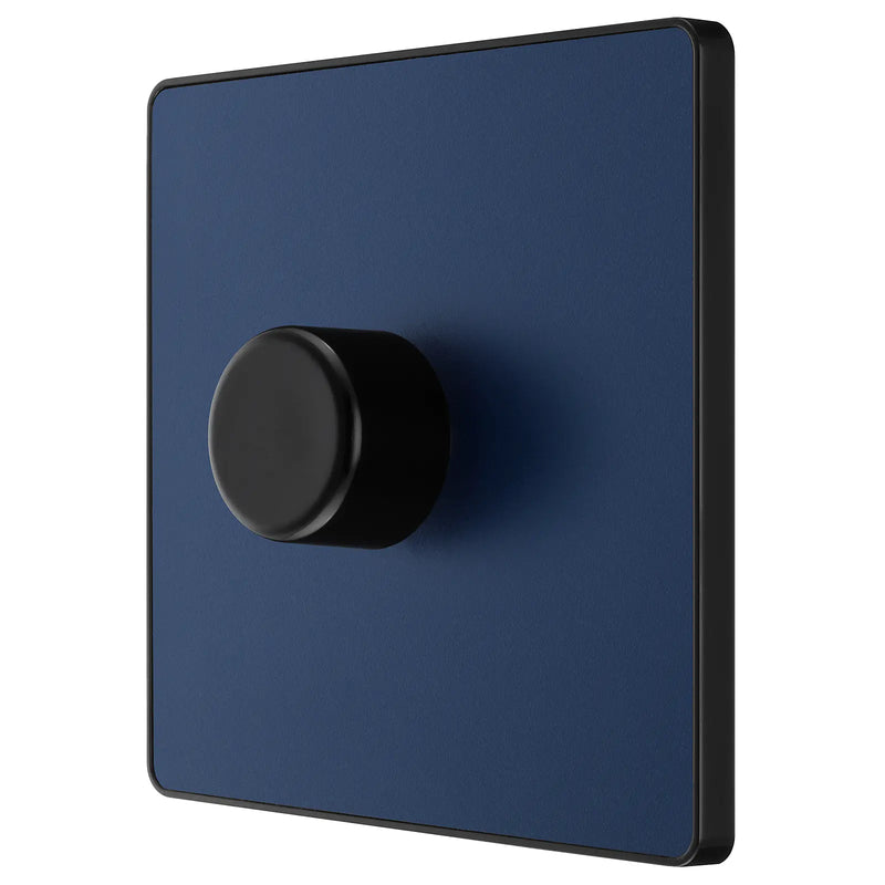 BG Electrical Evolve Matt Blue - Single, 2 way push 200W