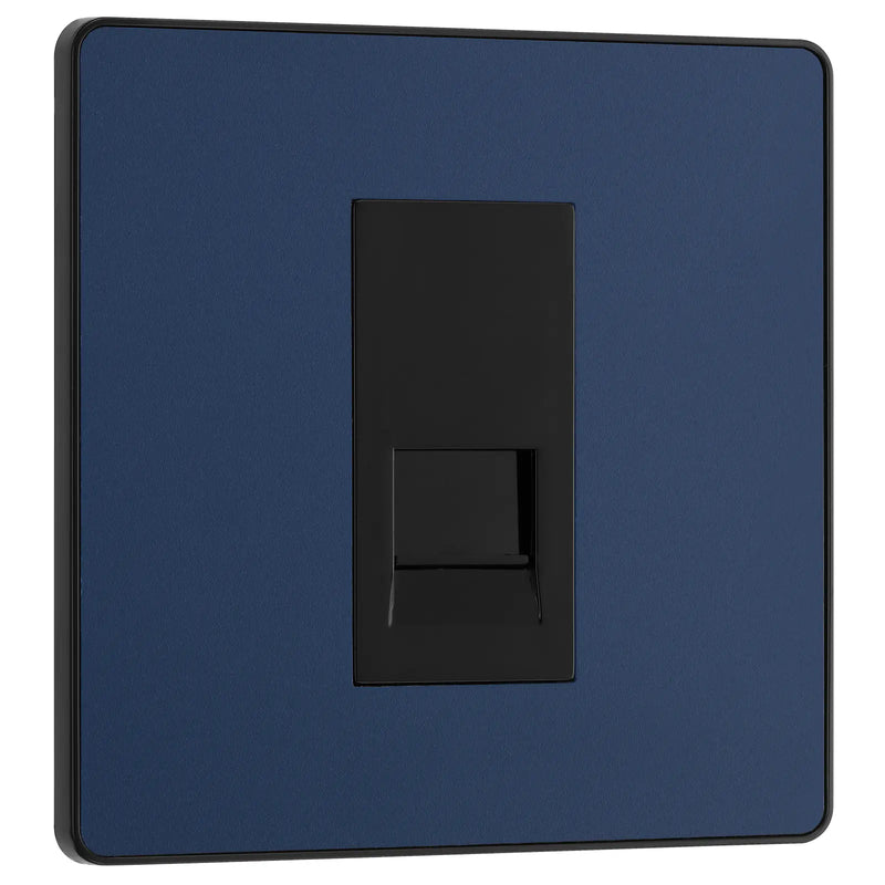 BG Electrical Evolve Matt Blue - Single, telephone socket, master