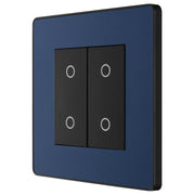 BG Electrical Evolve Matt Blue - Double, 2 way touch, 200W, secondary