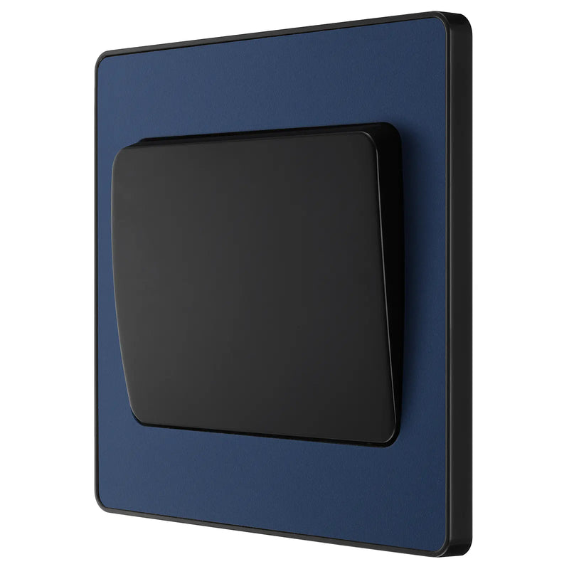BG Electrical Evolve Matt Blue - Single, 2 way switch, wide rocker