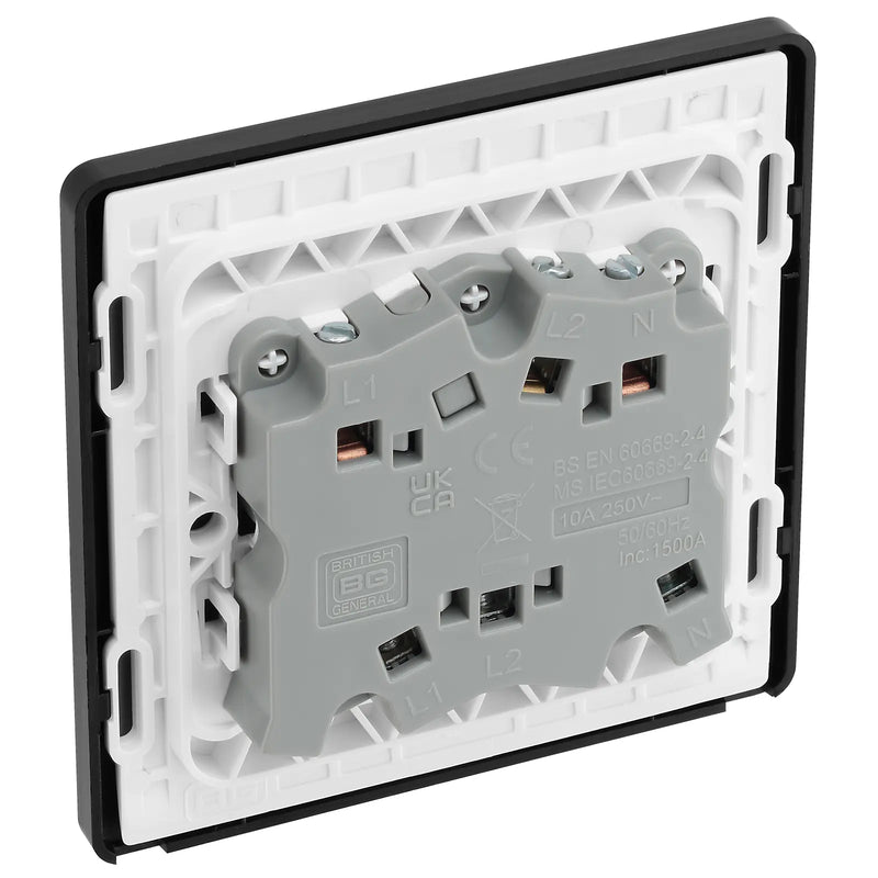 BG Electrical Evolve Matt Blue - Triple pole fan isolator