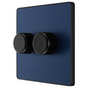 BG Electrical Evolve Matt Blue - Double, 2 way push 200W