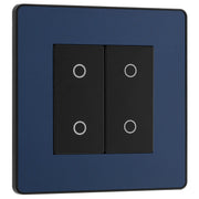 BG Electrical Evolve Matt Blue - Double, 2 way touch, 200W, secondary