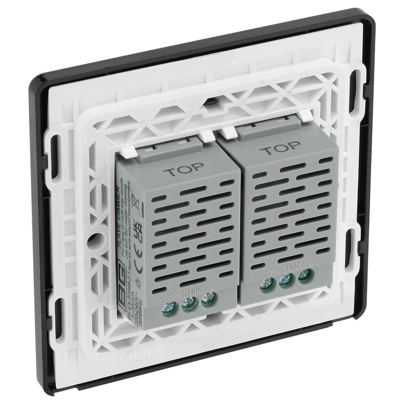 BG Electrical Evolve Matt Blue - Double, 2 way touch, 200W, secondary