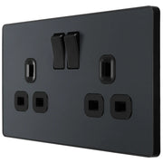 BG Electrical Evolve Matt Grey - Double, switched, single pole