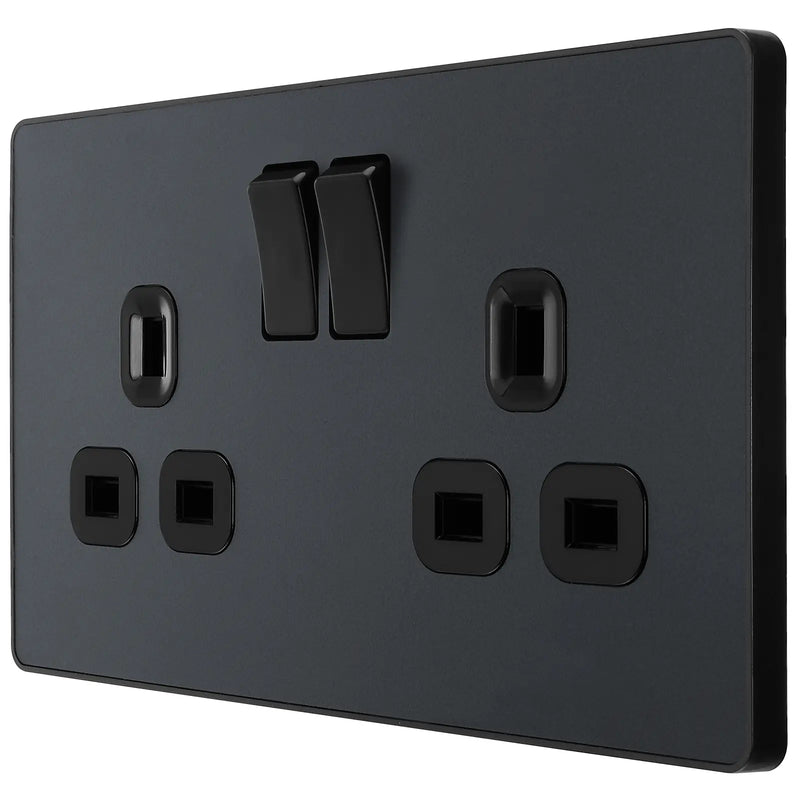 BG Electrical Evolve Matt Grey - Double, switched, single pole
