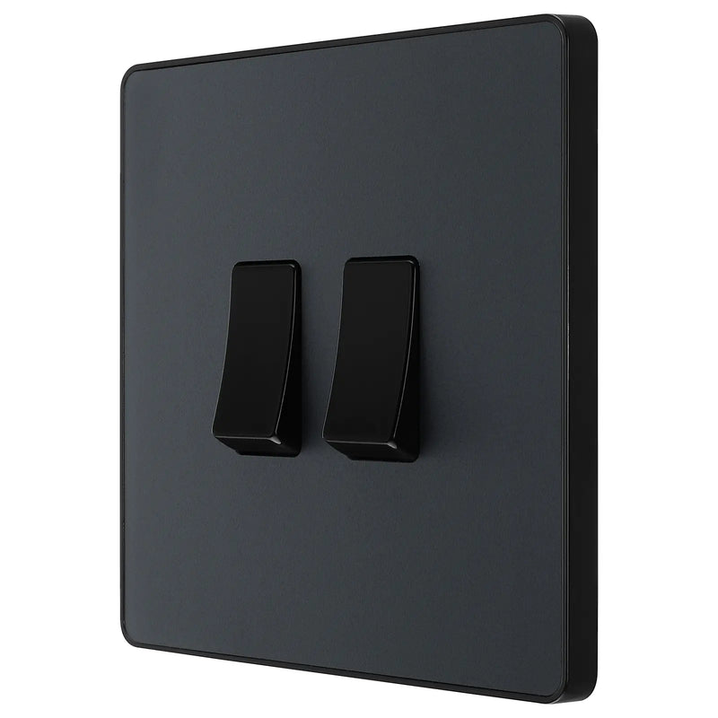 BG Electrical Evolve Matt Grey - Double, 2 way switch
