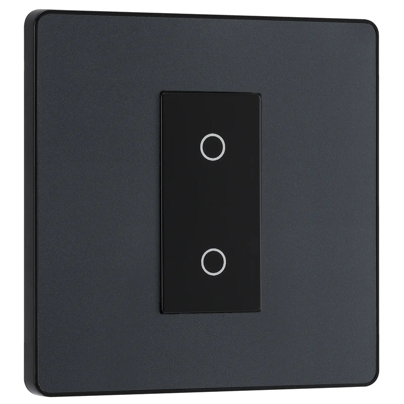 BG Electrical Evolve Matt Grey - Single, 2 way touch, 200W, master