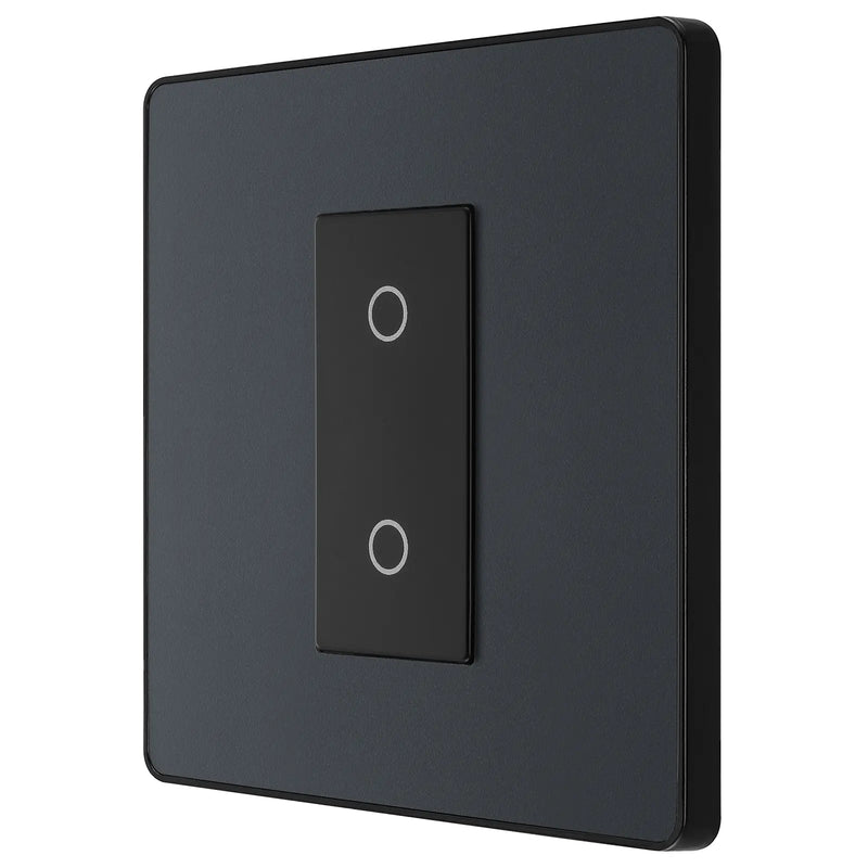 BG Electrical Evolve Matt Grey - Single, 2 way touch, 200W, master
