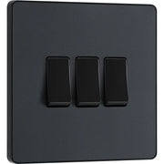 BG Electrical Evolve Matt Grey - Triple, 2 way switch