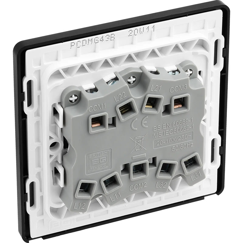 BG Electrical Evolve Matt Grey - Triple, 2 way switch