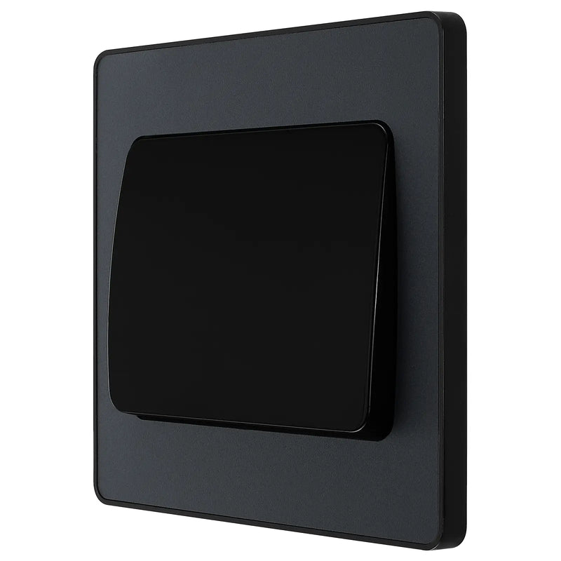 BG Electrical Evolve Matt Grey - Single, 2 way switch, wide rocker
