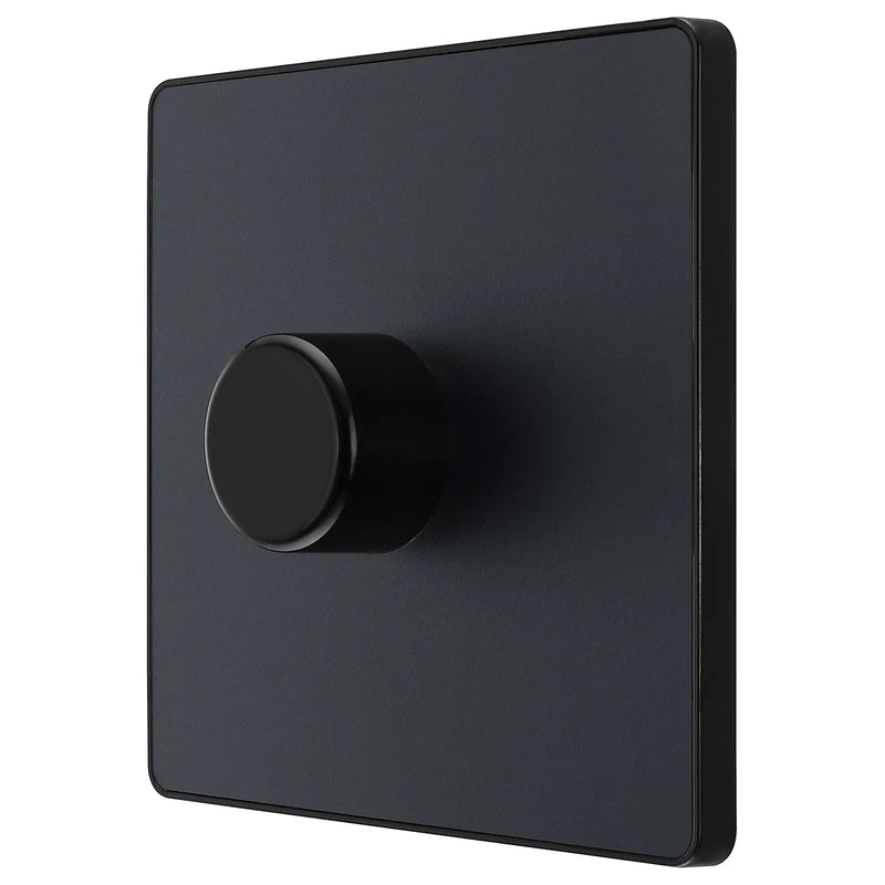BG Electrical Evolve Matt Grey - Single, 2 way push 200W