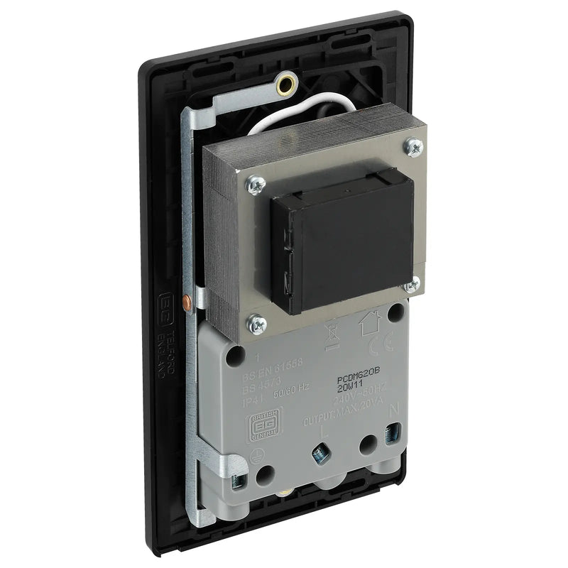 BG Electrical Evolve Matt Grey - 115/240V dual voltage shaver socket