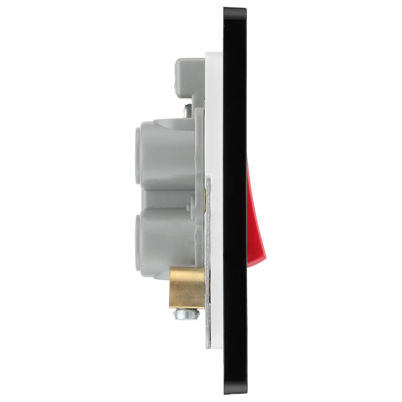 BG Electrical Evolve Matt Grey - 45A, double pole, single plate, with indicator