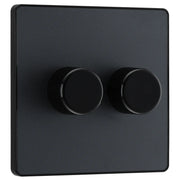 BG Electrical Evolve Matt Grey - Double, 2 way push 200W
