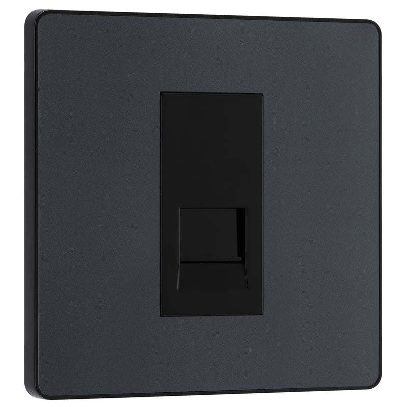 BG Electrical Evolve Matt Grey - Single, telephone socket, master