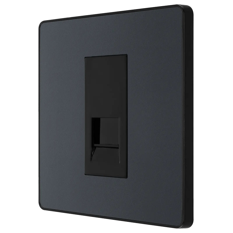 BG Electrical Evolve Matt Grey - Single, telephone socket, master