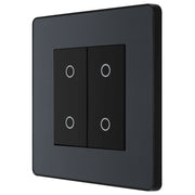 BG Electrical Evolve Matt Grey - Double, 2 way touch, 200W, secondary
