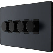 BG Electrical Evolve Matt Grey - Quadruple, 2 way push 200W