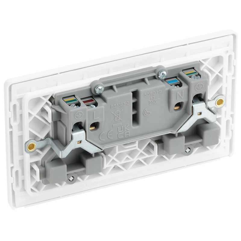BG Electrical Evolve Pearlescent White - Double, switched, single pole
