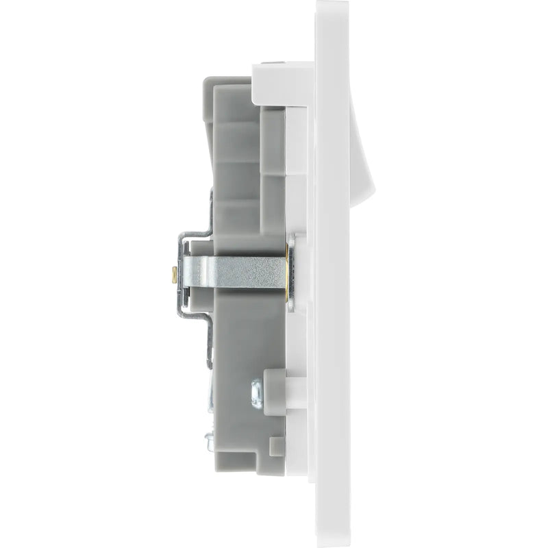 BG Electrical Evolve Pearlescent White - Double switched single pole, with USB A + C (22W)