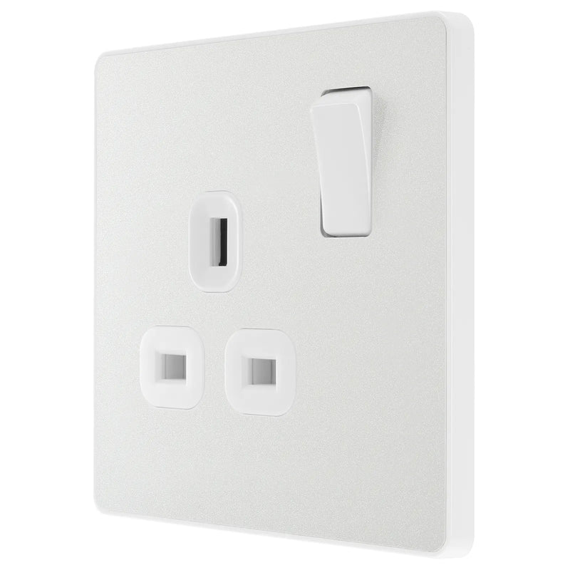BG Electrical Evolve Pearlescent White - Single, switched, single pole