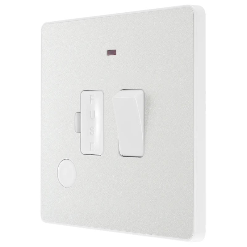 BG Electrical Evolve Pearlescent White - Switched and fused with indicator