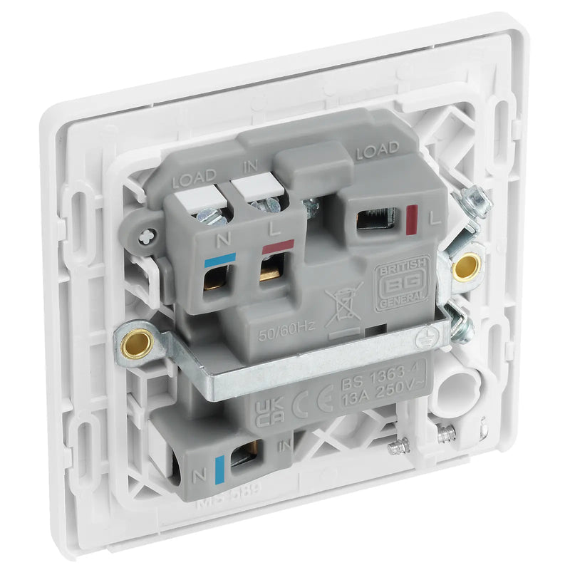 BG Electrical Evolve Pearlescent White - Switched and fused with indicator