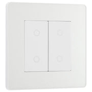 BG Electrical Evolve Pearlescent White - Double, 2 way touch, 200W, master