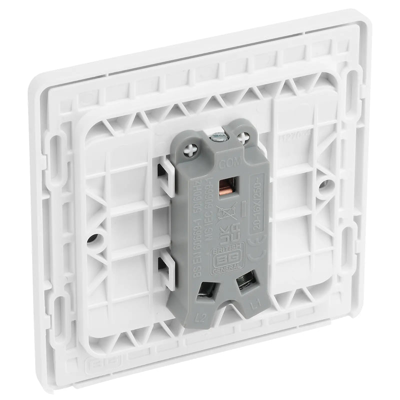BG Electrical Evolve Pearlescent White - Single, 2 way switch, wide rocker