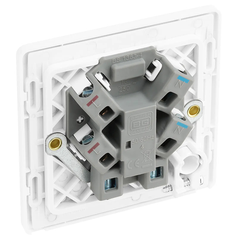 BG Electrical Evolve Pearlescent White - Unswitched and fused
