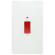 BG Electrical Evolve Pearlescent White - 45A, double pole, large plate, with indicator