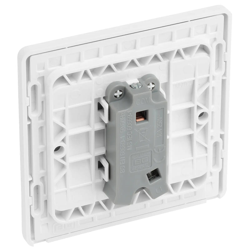 BG Electrical Evolve Pearlescent White - Single, bell push switch