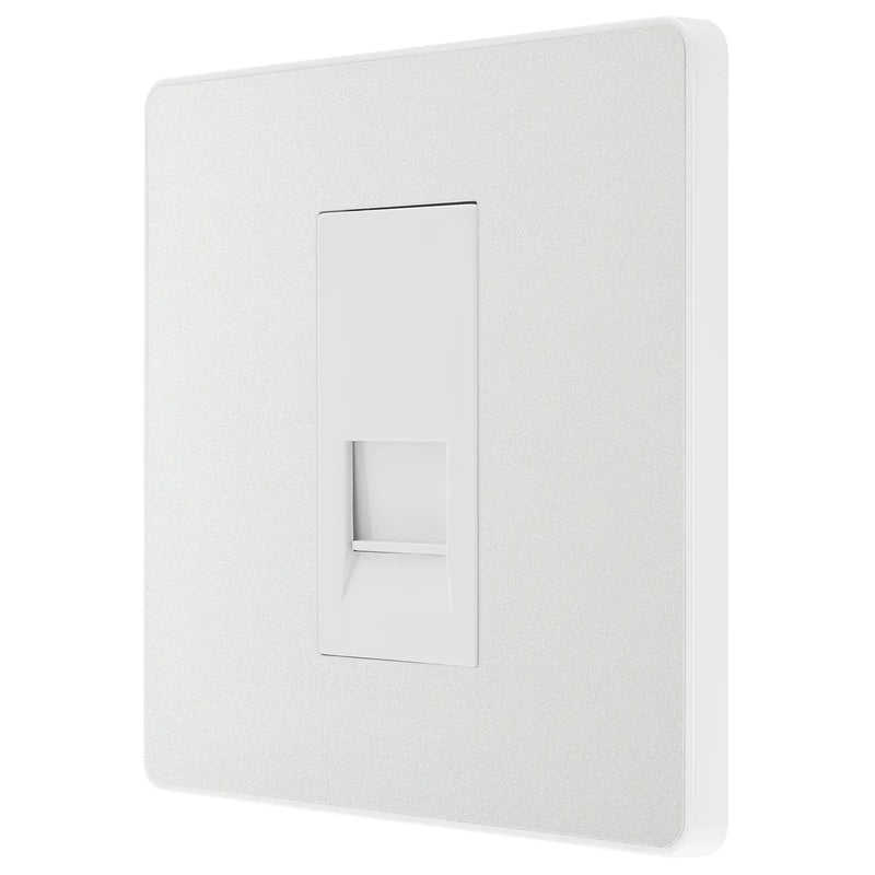 BG Electrical Evolve Pearlescent White - Single, telephone socket, master