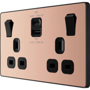 BG Electrical Evolve Polished Copper - Double switched single pole, with USB A + C (45W)