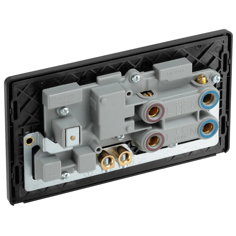 BG Electrical Evolve Polished Copper - 45A double pole with switched socket and indicators