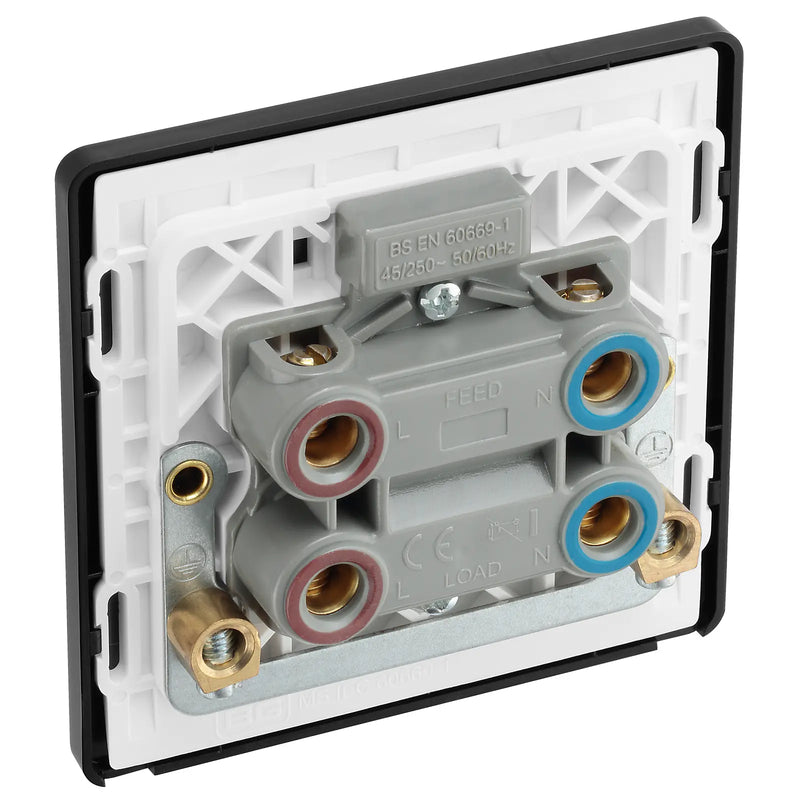 BG Electrical Evolve Polished Copper - 45A, double pole, single plate, with indicator