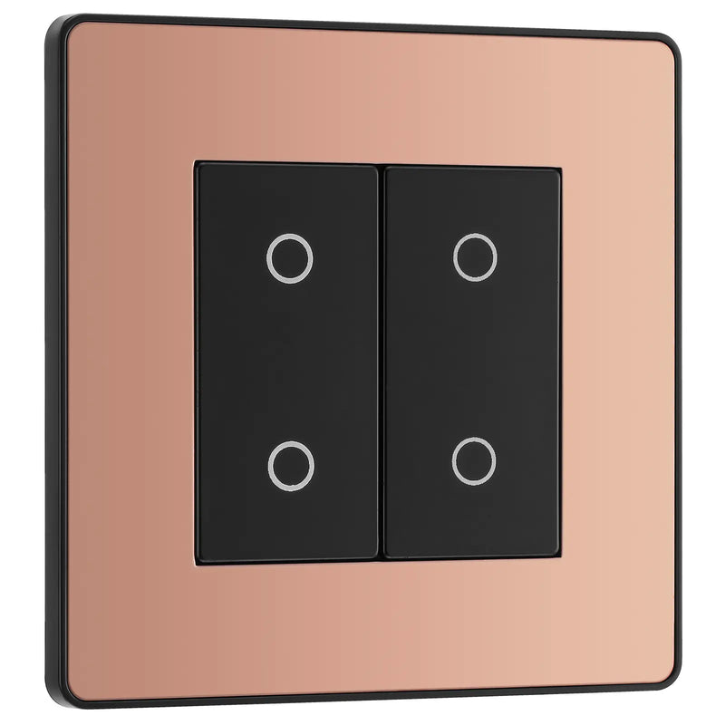 BG Electrical Evolve Polished Copper - Double, 2 way touch, 200W, secondary