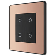 BG Electrical Evolve Polished Copper - Double, 2 way touch, 200W, secondary
