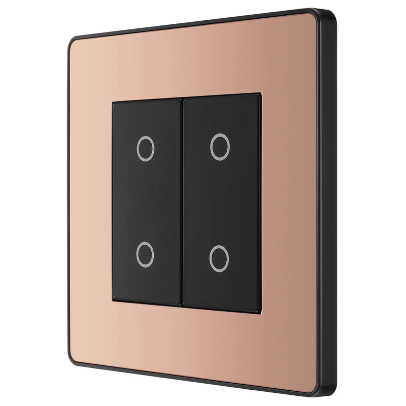 BG Electrical Evolve Polished Copper - Double, 2 way touch, 200W, secondary