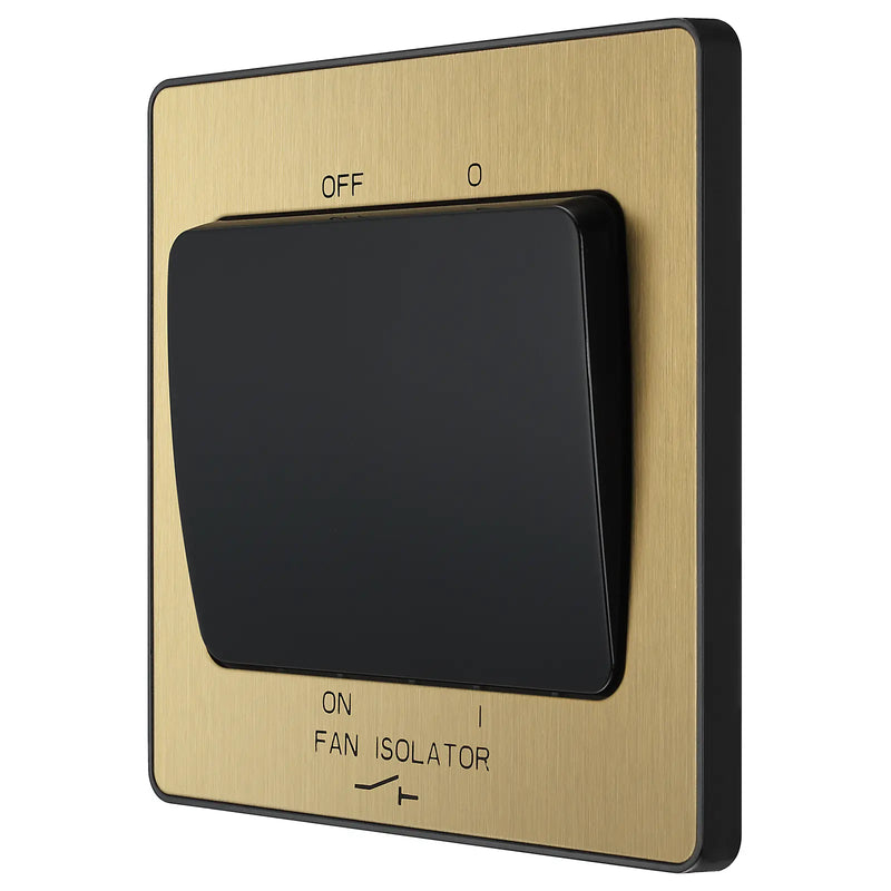BG Electrical Evolve Satin Brass - Triple pole fan isolator