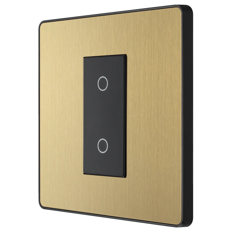 BG Electrical Evolve Satin Brass - Single, 2 way touch, 200W, master