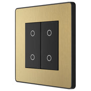 BG Electrical Evolve Satin Brass - Double, 2 way touch, 200W, secondary